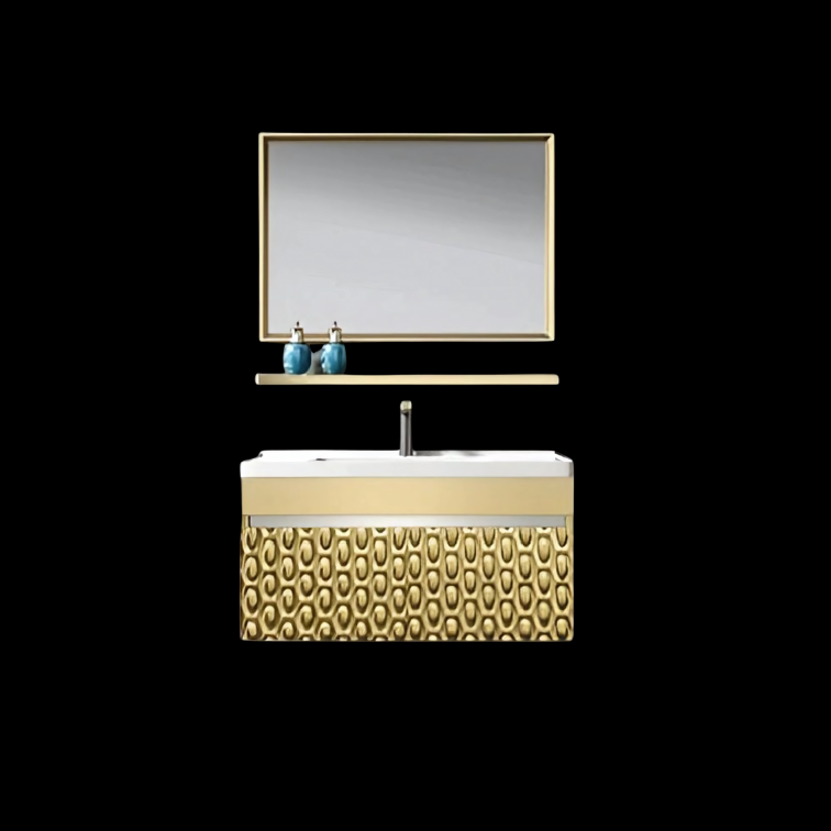 ST 5058 Stainless Steel Gold Vanity Set