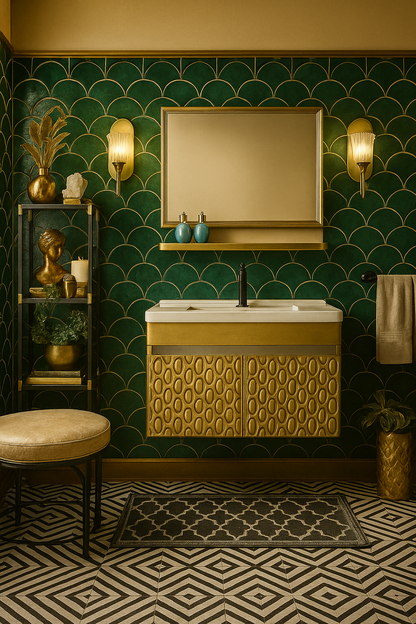 ST 5058 Stainless Steel Gold Vanity Set