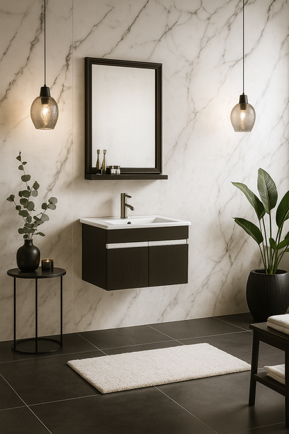 Sento ST 3055 Glossy Black Stainless Vanity Set