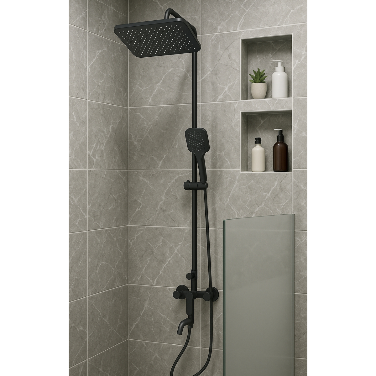 Multi Point Shower Multipoint Black Rain Shower Set | JT-5071L BK – weiyanamarketing