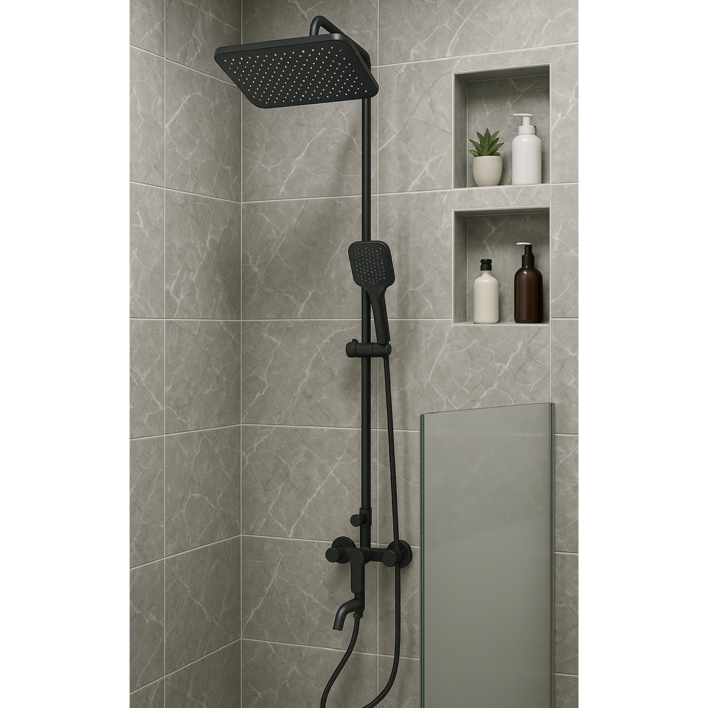 Multipoint Black Rain Shower Set | JT-5071L BK