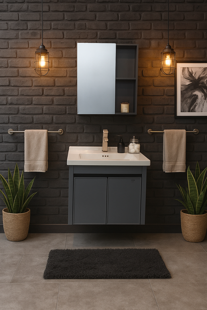 YC 920 Aluminum Matte Gray Vanity Set