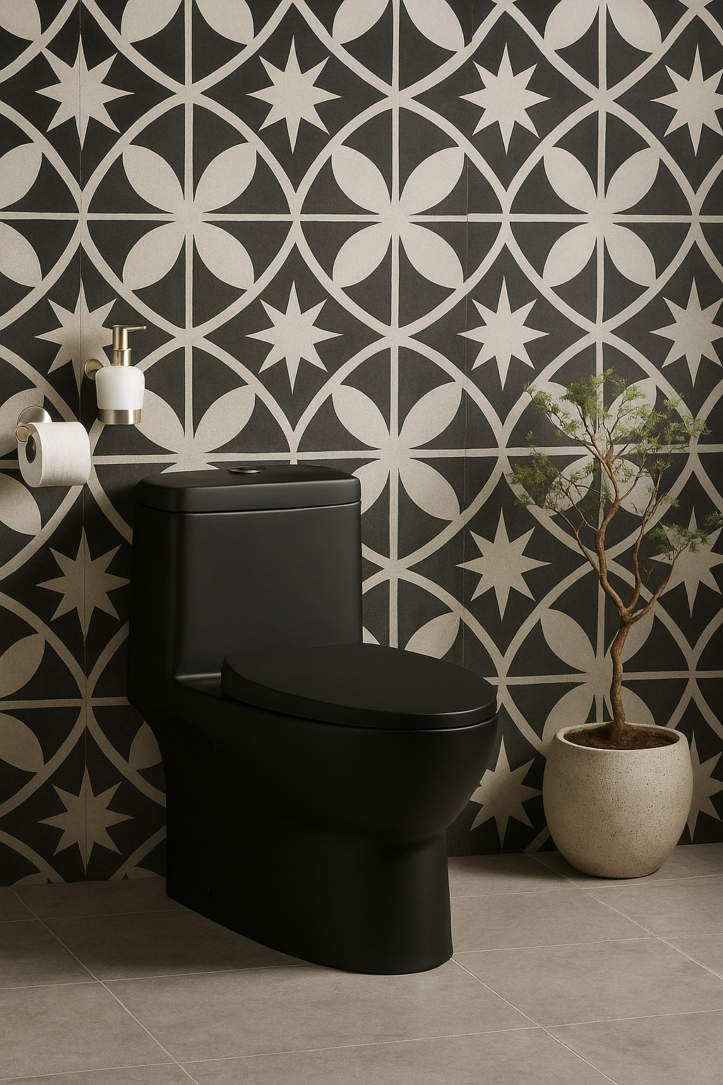 ST 2137BL One Piece Black Water Closet